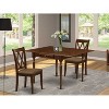 HomeStock 3-Piece Mahogany Finish Solid Wood Top With Dropleaf Dining Table Set - 2 of 4