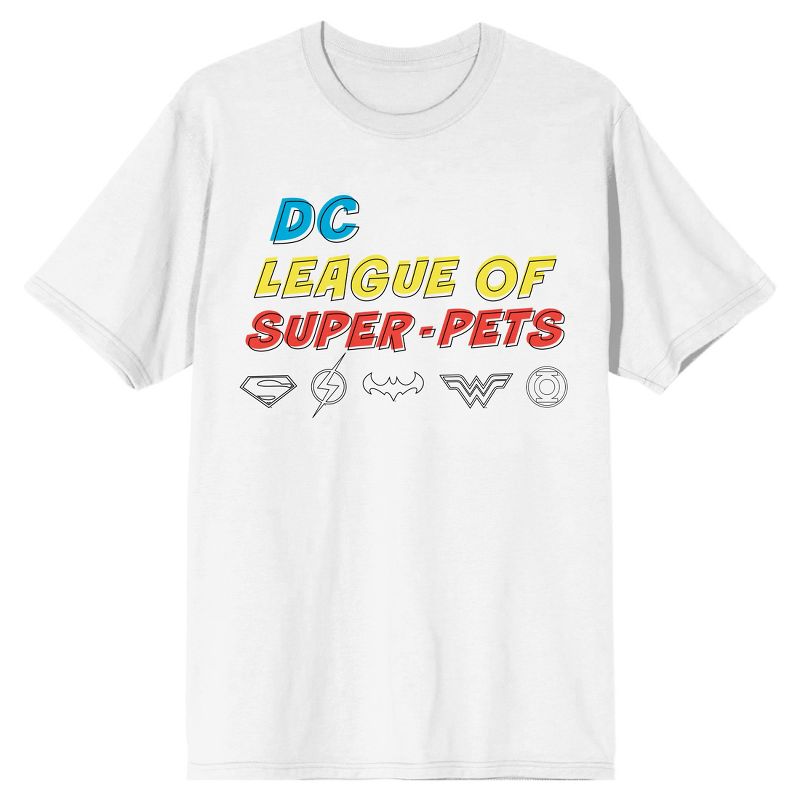 DC Comics League of Super-Pets Men's White Graphic Tee, 1 of 2