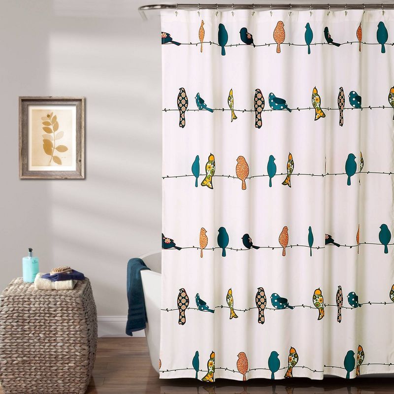 Rowley Birds Shower Curtain - Lush Décor, 1 of 9