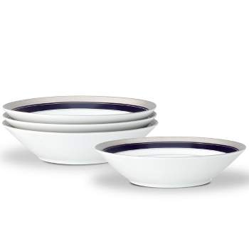 Noritake Crestwood Cobalt Platinum Set of 4 Soup Bowls