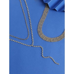 SOHI Women's Crystal Silver Euphoric Grace Necklace - 1 of 4