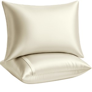 BLISSFORD Satin Pillowcase with Zipper, Satin Pillow Cases 2 Pack, Silk Pillow Cover - 1 of 4