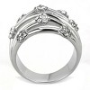 Slickblue Polished Stainless Steel Ring for Women, Clear Synthetic Crystal, No Plating, Flower Design, Size 5-10 - 3 of 4