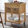 Kenta Bamboo Kitchen Cart with Stainless Steel Top Natural - Boraam - 2 of 4