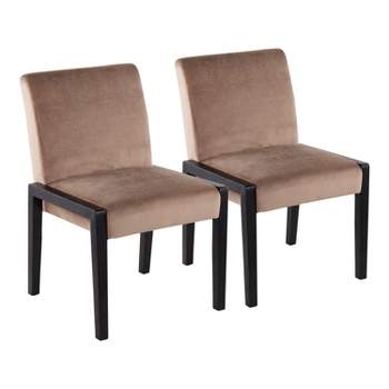 Set of 2 Carmen Dining Chairs Black/Light Brown - LumiSource