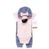 Hudson Baby Girls Thermal Preemie Layette Set 4pc Short Sleeve Outfit, Navy Toile, Preemie - 2 of 4