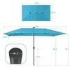 Sonkuki 10 x 6.5Ft Solar-powered Double-Sided Patio Umbrella with Large Canopy Outdoor Table Umbrella for Garden, deck and pool - 3 of 4
