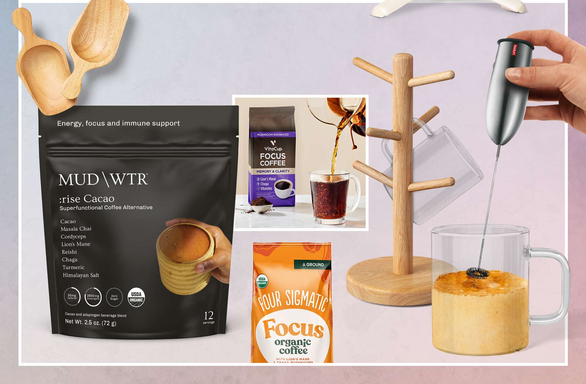 See various products for mushroom coffee.