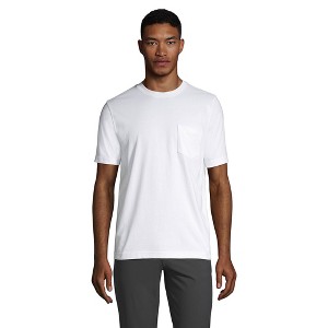 Lands' End Men's Super-T Short Sleeve T-Shirt with Pocket - 1 of 4