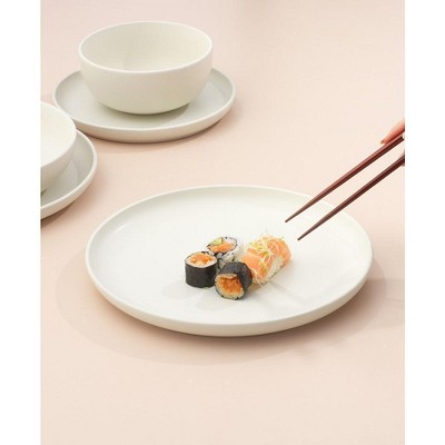 Matte Linen Ceramic 10.5" Dinner Plates Set of 6