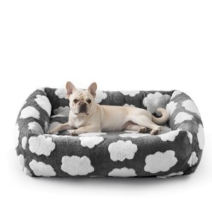 Dog Beds Large Sized Dog - Washable Furry Pet Beds, Rectangle Orthopedic Corduroy Fleece Puppy Beds with Removable Zipper Cover - 1 of 4