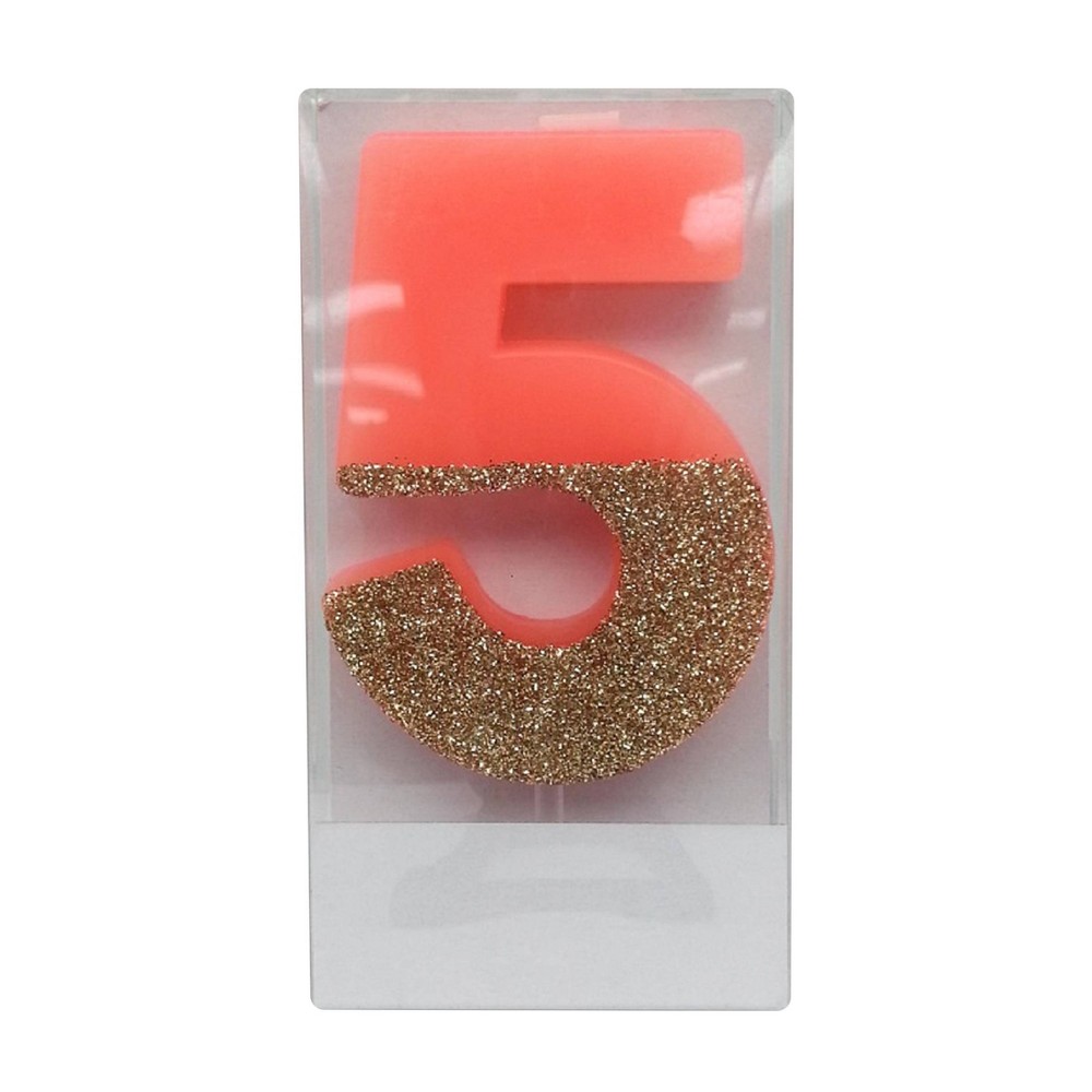 Number 5 Glitter Candle  - Spritz&amp;#8482;