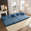 KWPZQEB 6-in-1Oversized Sectional Sofa Set, 118" L Shaped Living Room Floor Sofa With 6 Pillows, 3-Seat Corduroy Folding Sofa Couch for Living Room - 2 of 4