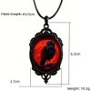 Gothic Bat Glass Pendant Necklace With Rope Chain For Punk Witch Victorian Jewelry Accessories - 4 of 4