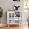 GlasFlength Decorative Storage Cabinets, Stylish and Functional Storage for Every Room, Bedroom, Living Room, Kitchen, White,31.4”*15.7”*32.2" - 3 of 4