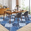 Geometric Trellis Area Rug,Modern Neutral Washable Rugs in Farmhouse Design,Non-Slip Low-Pile Indoor Carpet Blue - 2 of 4