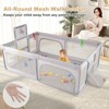 Safstar 81" x 57" Extra Large Playpen for Babies and Toddlers, Kids Play Yard with Basketball Hoop, Soccer Nets, Pull up Rings, Ocean Balls, Gray - 2 of 4