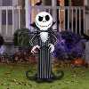 Gemmy Airblown Inflatable Jack Skellington w/Stylized Collar Disney, 3.5 ft Tall, Multicolored - 2 of 4