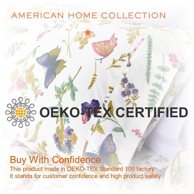 King Size Black Butterfly Microfiber Sheet Set