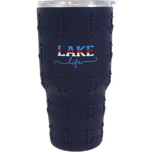 Pavilion Gift Company - Lake Life - 30 oz Travel Tumbler with 3D Silicone Wrap - Portable Drinkware - 1 of 4
