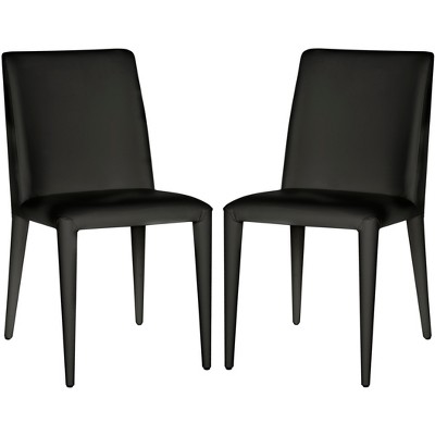 Garretson Black Upholstered Leather Side Chair Set