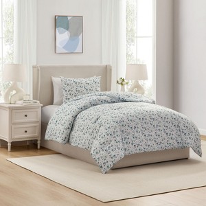 Nestl Modern Comforter, 3pc Floral Comforter Set, Floral Bedding Set - 1 of 4