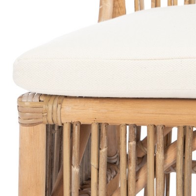 Erika Gray Rattan Accent Chairs with Cushions, Set of 2