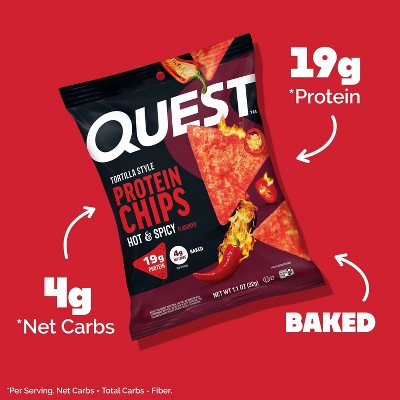 Quest Nutrition Hot & Spicy Tortilla Chips - 1.1oz/8ct