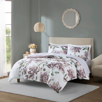 NicBex 7 Piece Polyester Queen Floral Bed Set with Bed Sheets,Comfort Sheets Set for Bedroom