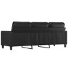 vidaXL 3-Seater Sofa in Black Faux Leather - Durable and Comfortable Living Room Furniture with Modern Design and Sturdy Metal Frame - 4 of 4