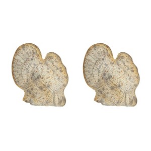 Yukimo Set of 3 Brown Pumpkin Decor, 8.3x8.3x5.5 Inch Fall Harvest Ornaments for Thanksgiving and Festival Tabletop Displays - 1 of 4