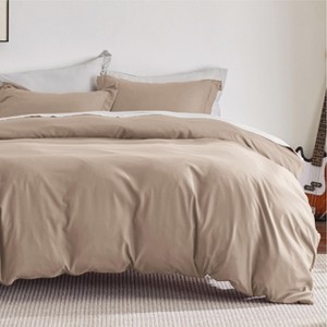 3 pieces Duvet Cover Soft Double Brushed Bedding Set for Kids & Adults Zipper Closure - 1 of 4