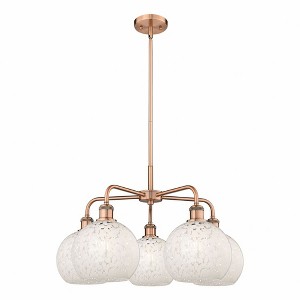 White Mouchette - 5 Light Stem Hung Chandelier In Modern Style-15.5 Inches Tall and 26 Inches Wide - 1 of 1
