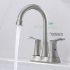MAYEERTY Bathroom Faucet Brushed Nickel 2 Handles Centerset Basin Faucet with Pop Up Drain Supply Lines - 3 of 4