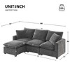 86" Modern Chenille 4-Seat L-Shaped Modular Sectional Sofa with Ottoman & 2 Pillows - 3 of 4