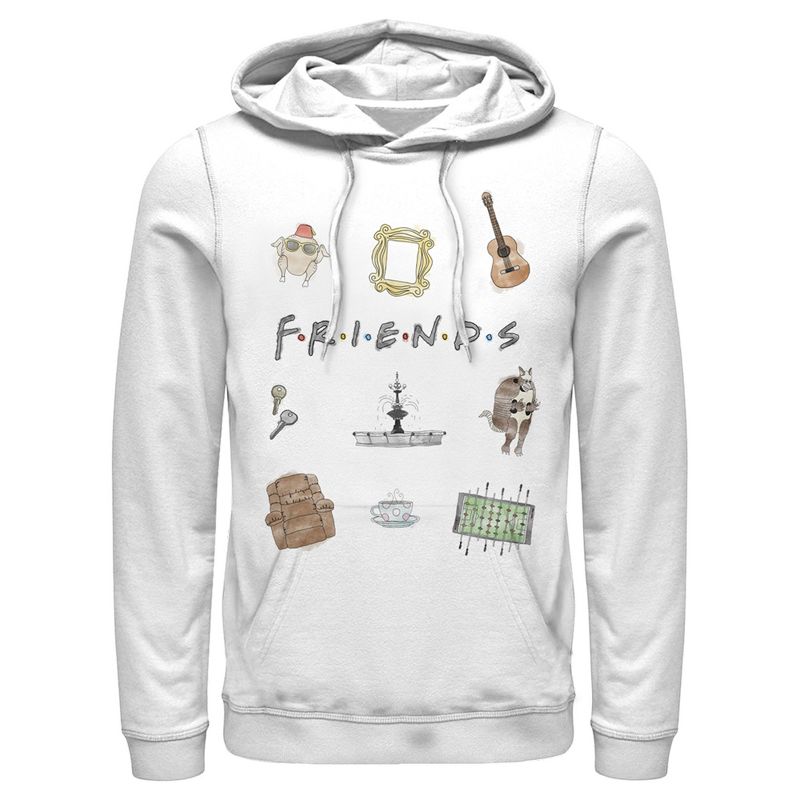 Men's Friends Series Icon Cartoons Pull Over Hoodie, 1 of 5