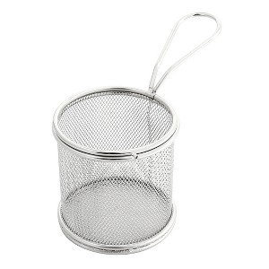 Unique Bargains Stainless Steel Cylinder French Fries Oil Sieve Strainers Fry Basket Frame 1Pc - 1 of 3