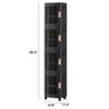 VECELO 4-Tier Slim Storage Cabinet with Wheels, Adjustable Shelves, Anti-Tip Design, for Bathroom, Kitchen, Laundry, Small Spaces - 2 of 4