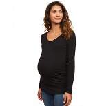 Long Sleeve Side Ruched Maternity T Shirt | Motherhood Maternity