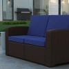 Emma and Oliver Faux Rattan Loveseat with All-Weather Cushions - 3 of 4