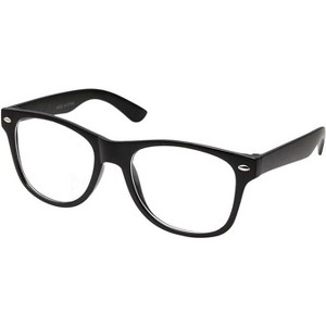 grinderPUNCH Retro NERD Geek Oversized BLACK Framed Clear Lens Eye Glasses for Men Women - 1 of 3
