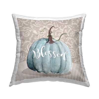 Stupell Industries Blue Autumn Pumpkin Botanical Pattern Background