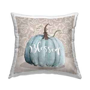 Stupell Industries Blue Autumn Pumpkin Botanical Pattern Background - 1 of 3