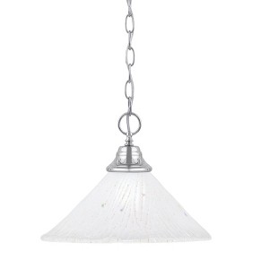 Toltec Lighting Any 1 - Light Pendant in  Chrome with 12" Frosted Crystal Shade - 1 of 1