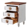Spassway 25"H*19"W*14"D Farmhouse Wood Nightstand with Drawers Vintage End Table with Floral Knobs Rustic Side Table with Gourd Legs Sofa Table - 4 of 4