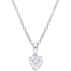 EVERLY JEWELRY | Sterling Silver Heart Pendant with Gemstone – Multiple Stone Options - 1 of 4