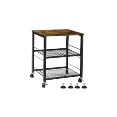 NEX 2 Tier Organizer Cart on Casters Dark Black: Metal Utility Storage & Organization Rolling Cart for Clothing