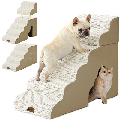 ZOMISIA Dog Steps for High Beds - Pet Stairs with Tunnel 2 in 1 with Zippers, with Non-Slip Bottom,Suitable for Small Dogs and Cats