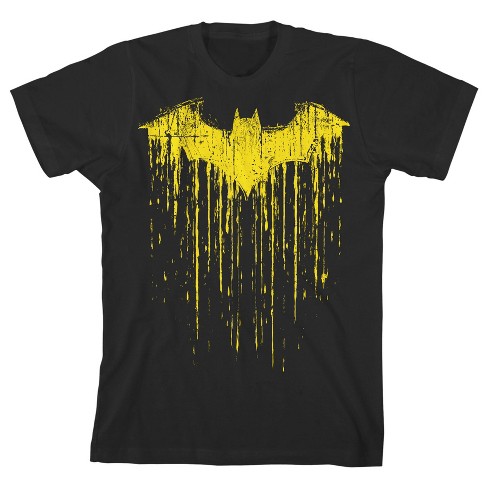 Batman Graffiti-style Bat Logo Black Graphic Tee Toddler Boy To Youth ...