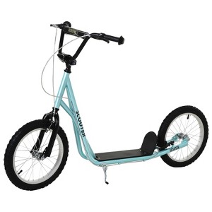 VYNXARIA Youth Kick Scooter for Kids 5+ with Adjustable Handlebar and Dual Brakes, 16" Inflatable Wheels, Blue - 1 of 4